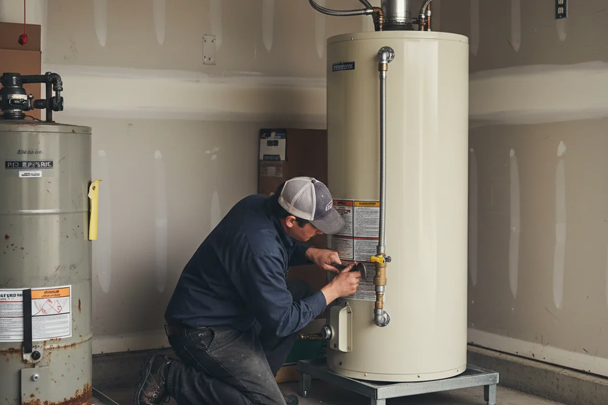 Water heater and shutoff valve replacement in Converse